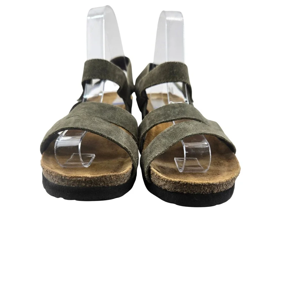 Naot Kayla Olive Green Suede Strappy Sandals Womens 39 US 8-8.5 Made in Israel